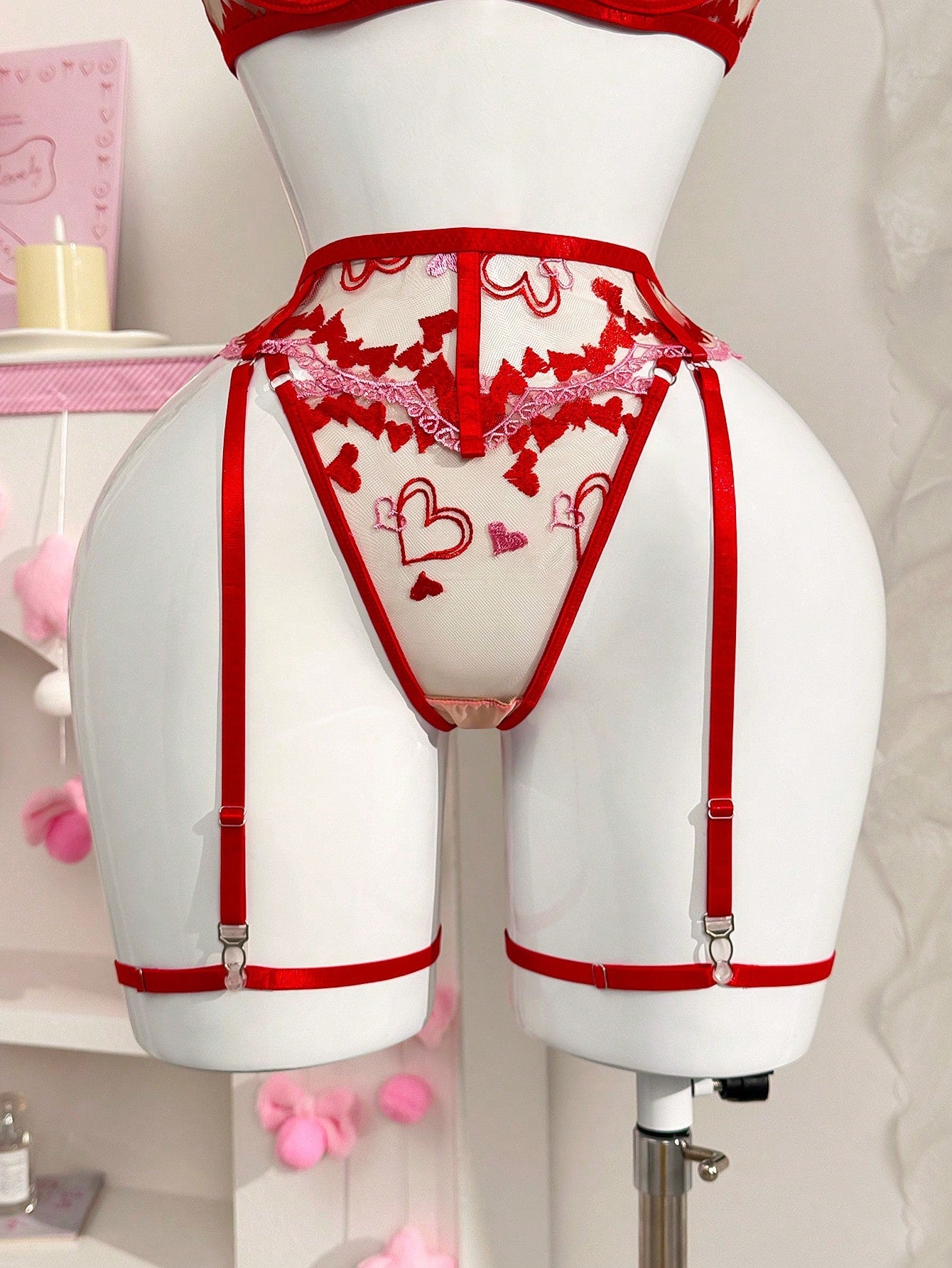 5-Piece Embroidered Lingerie Set with Underwire Bra