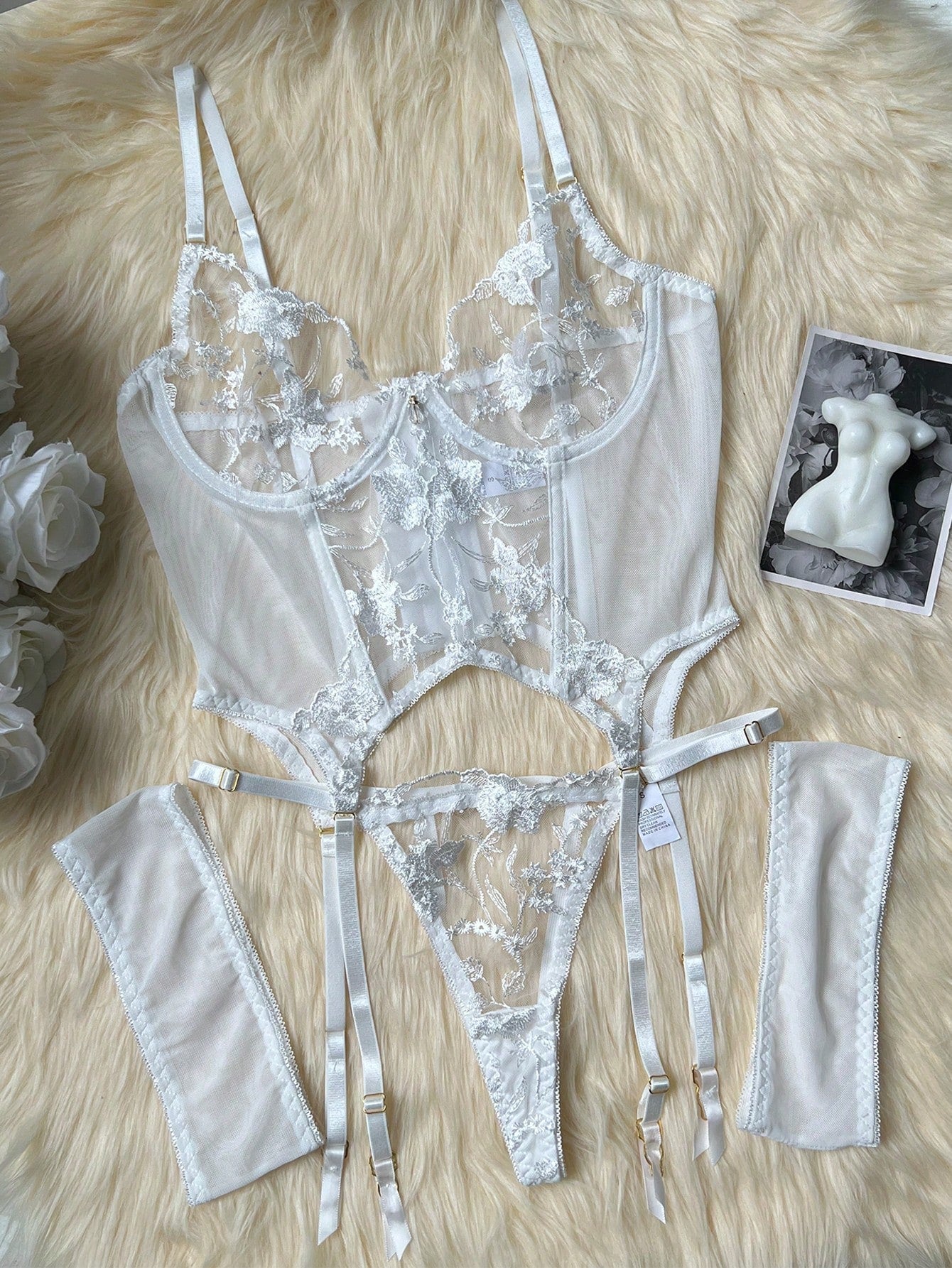 Women Black Embroidered Fabric Matching Set Coordinated Outfit Set