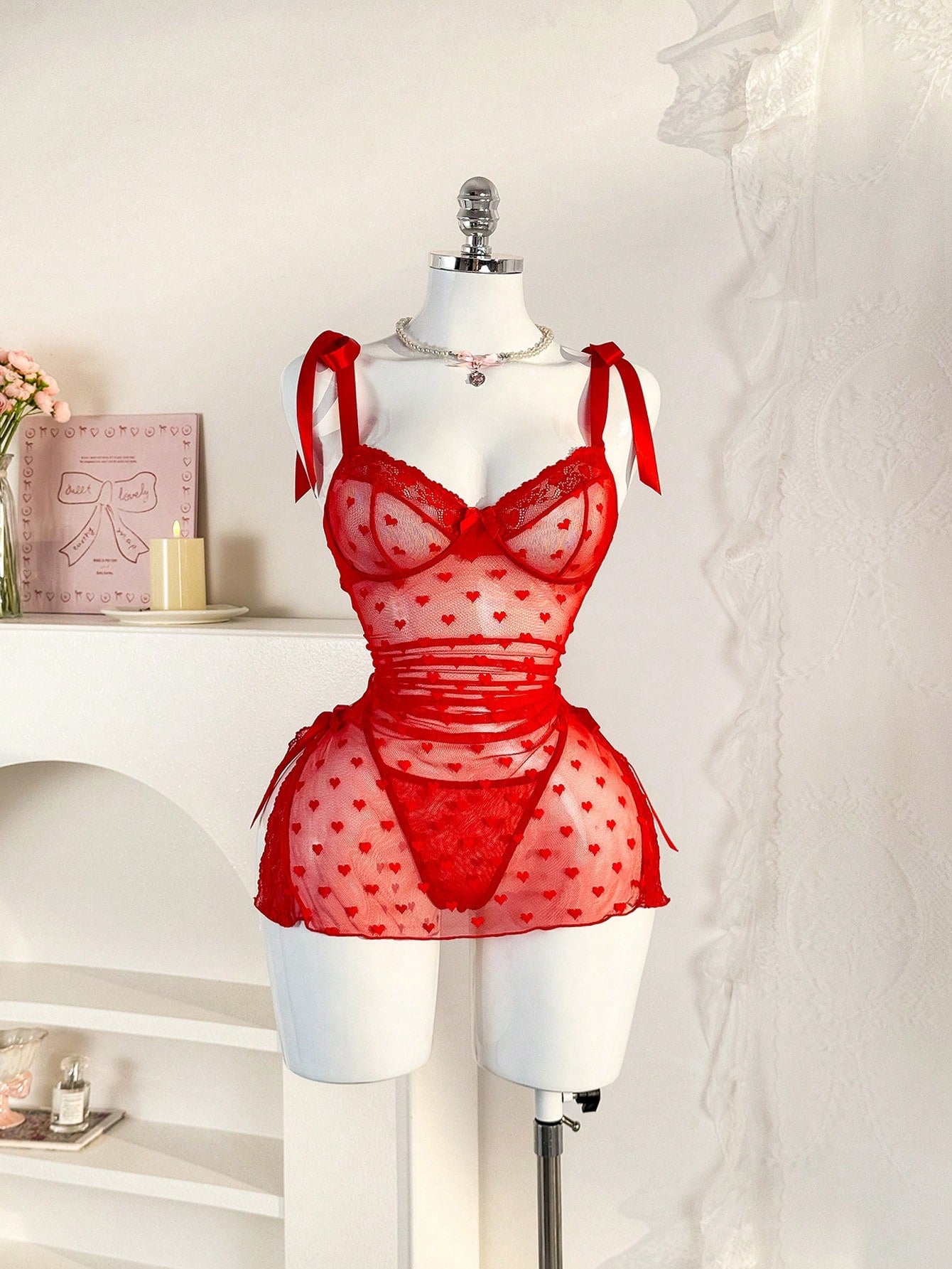 2-Piece Lace Nightgown Set for Casual Wear