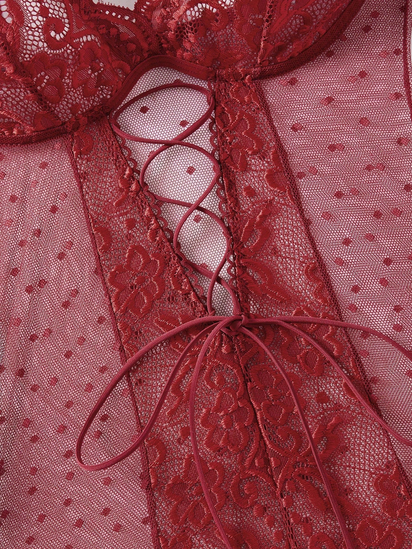 Lace and Mesh Bodysuit for Lingerie
