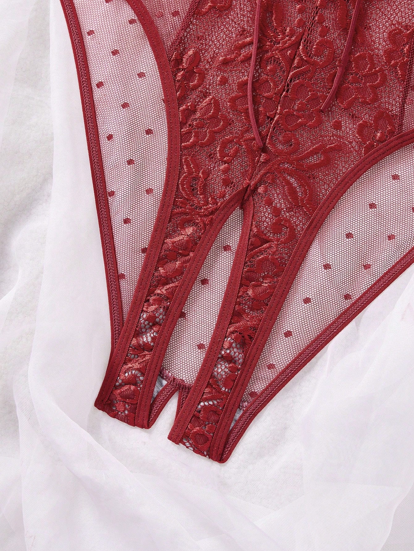 Lace and Mesh Bodysuit for Lingerie