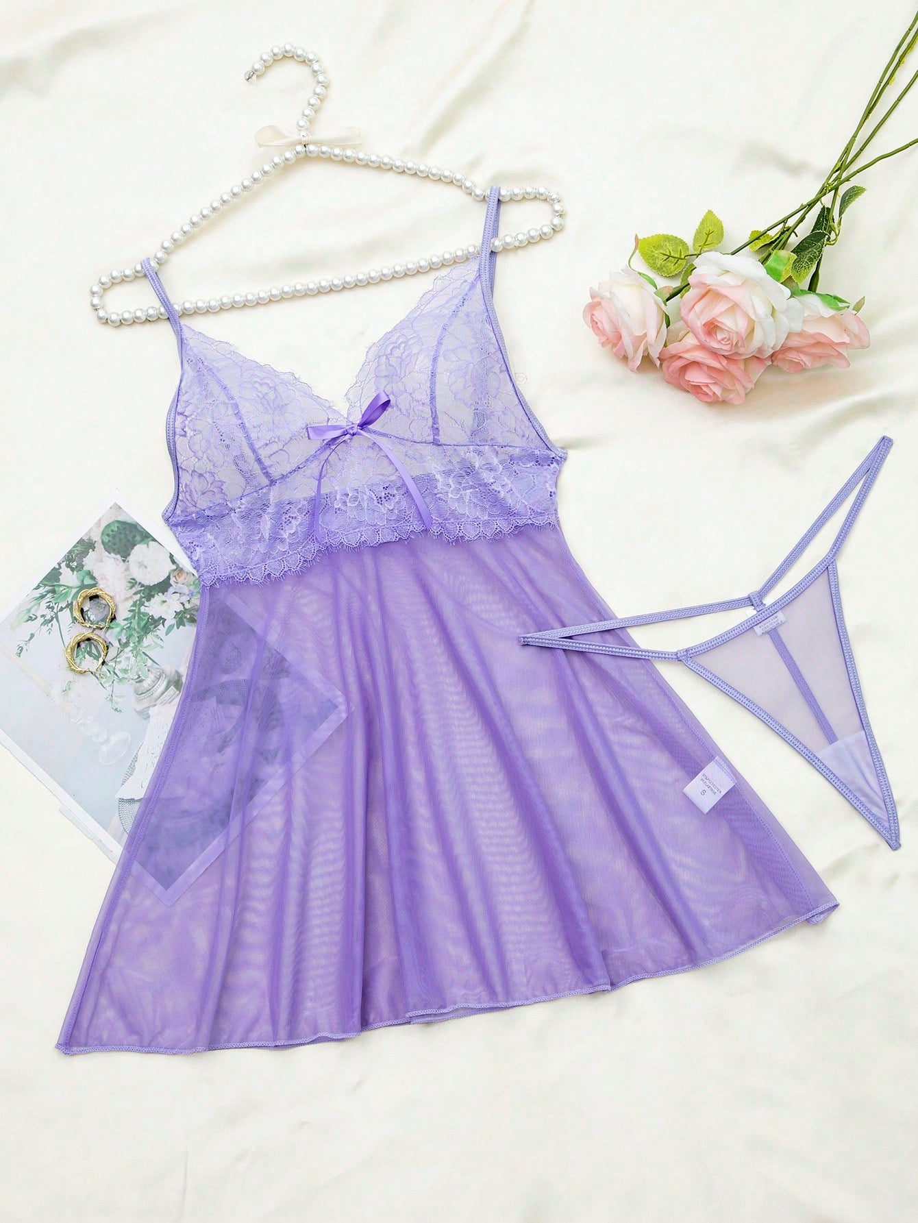 Women's Lace & Mesh Sexy Cami Dress For Petite Girls For Rave
