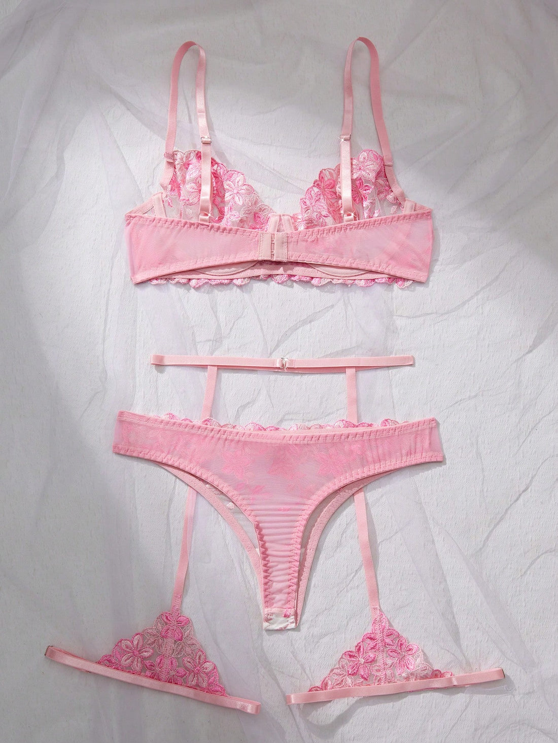 3-Piece Women's Sexy Light Purple Lingerie Set For Going Out