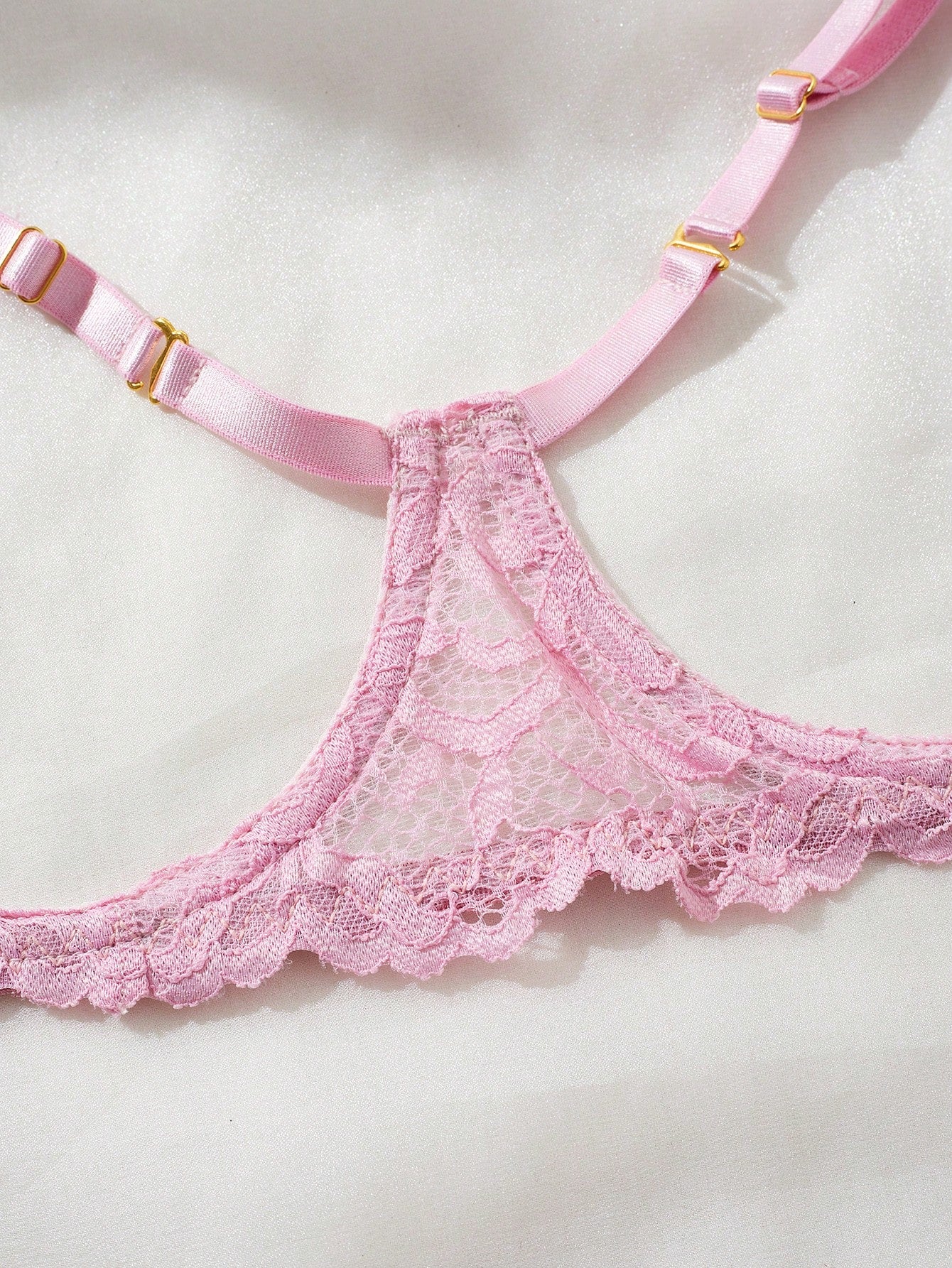 Kawaii Romantic Hollow Out Sexy Lingerie Set For Women, Includes Lacy Bra And Panties, Suitable For Intimate Dates