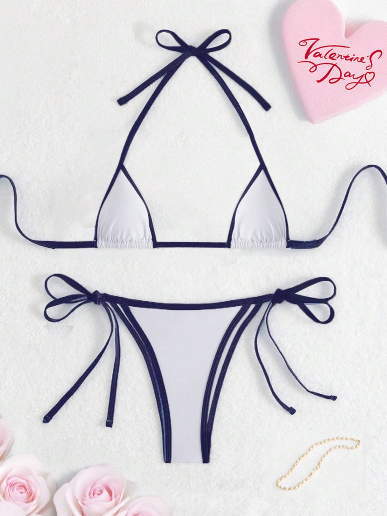 Sexy Lingerie Erotic Set Mini Triangle Halter Tie Bikini Bra And Thong Stripper Outfit Red And Black Contrast Cow Print Women's 2026 Spring/Summer New Valentine's Day Beach Party Wedding Vacation Sexy Matching Piece