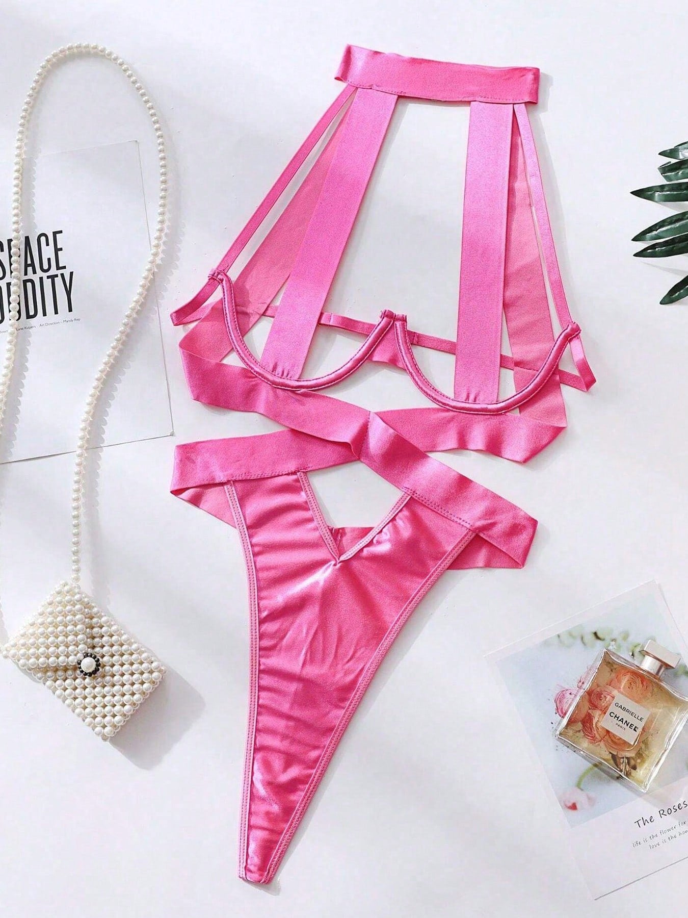 Intricate Bondage Criss-Cross Sexy Lingerie, Women's Sexy Sleepwear, Sexy Robe, Babydoll Underwear