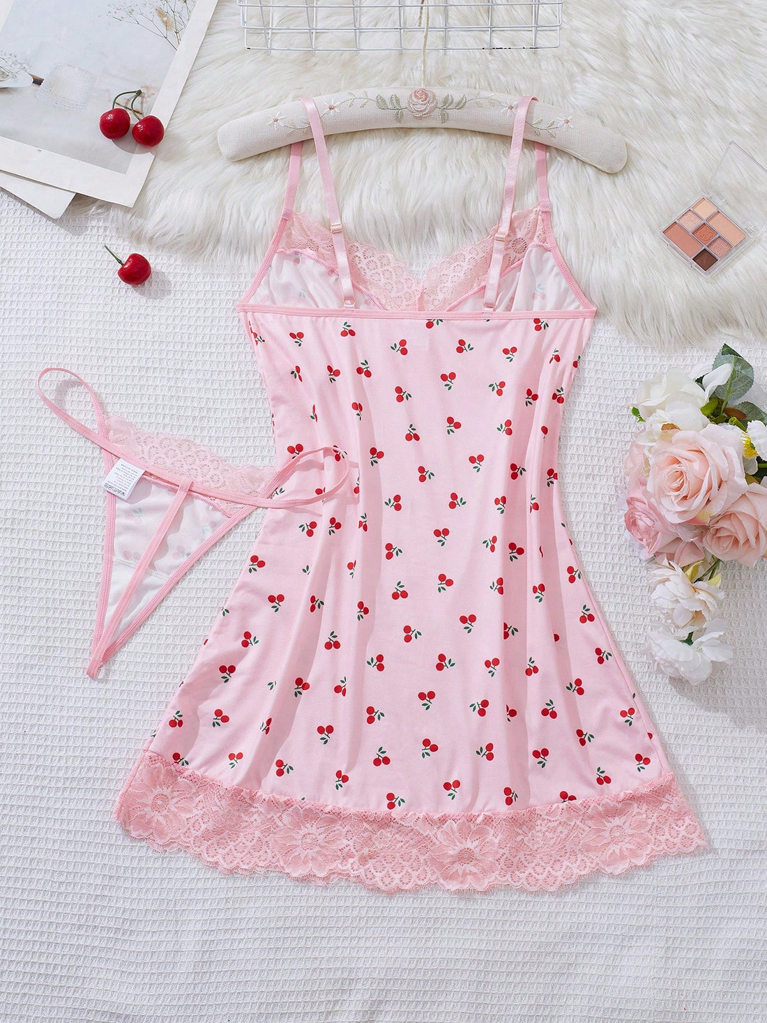 2pcs Women Sexy Nightgown & Robe Pajamas Set