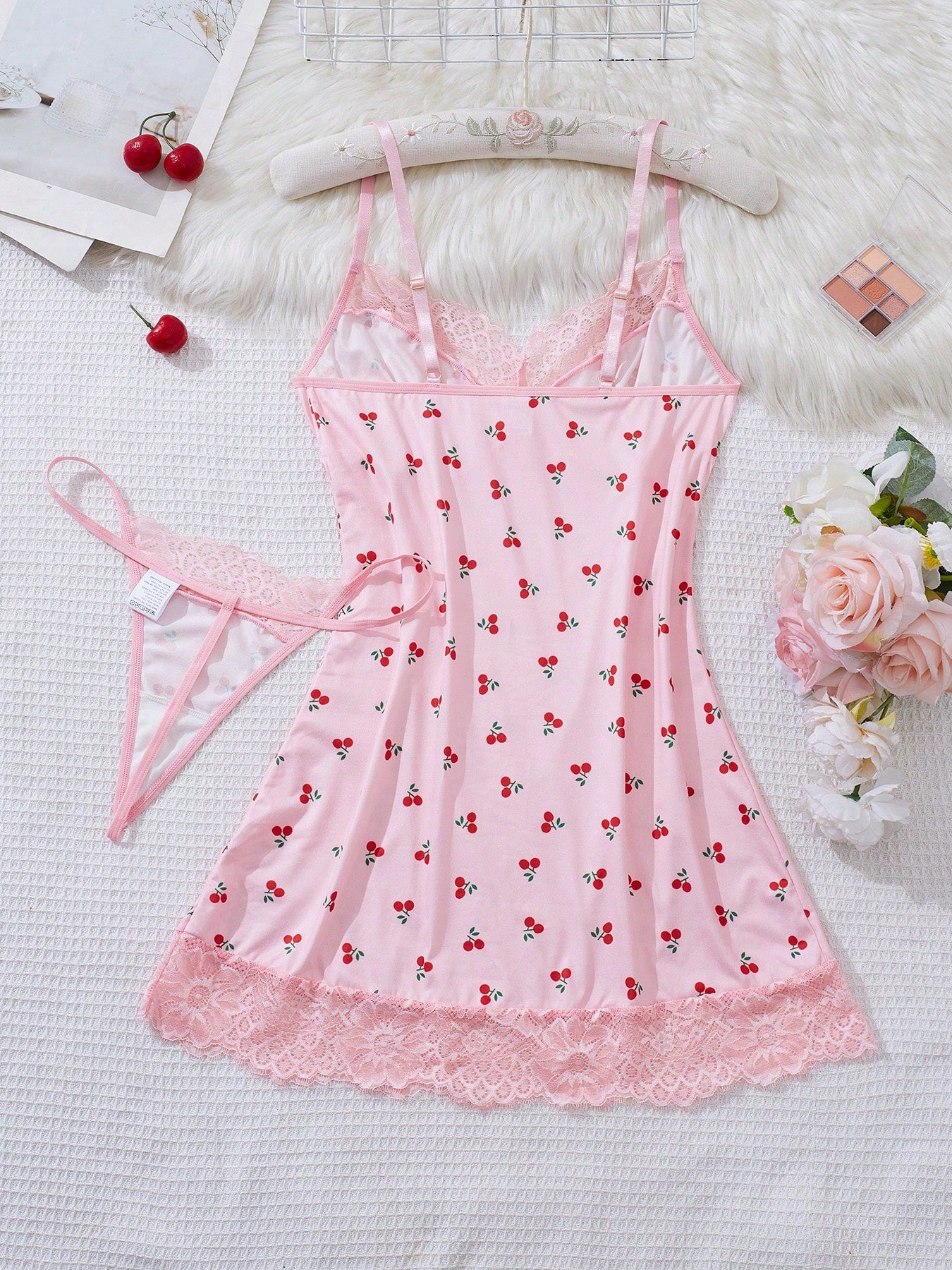 2pcs Women Sexy Nightgown & Robe Pajamas Set