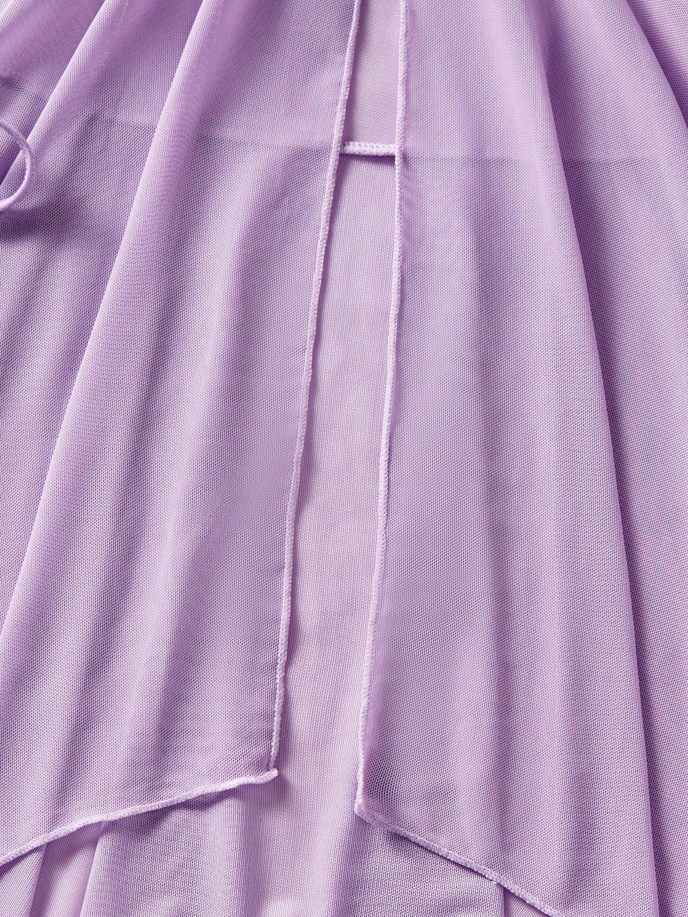 Kawaii Explore The Enchanting Middle East! Light Purple Embroidered Sheer Nightgown, Lightly Wraps Your Alluring Figure, Sexy Asymmetric/Asymmetrical Embroidered Thong