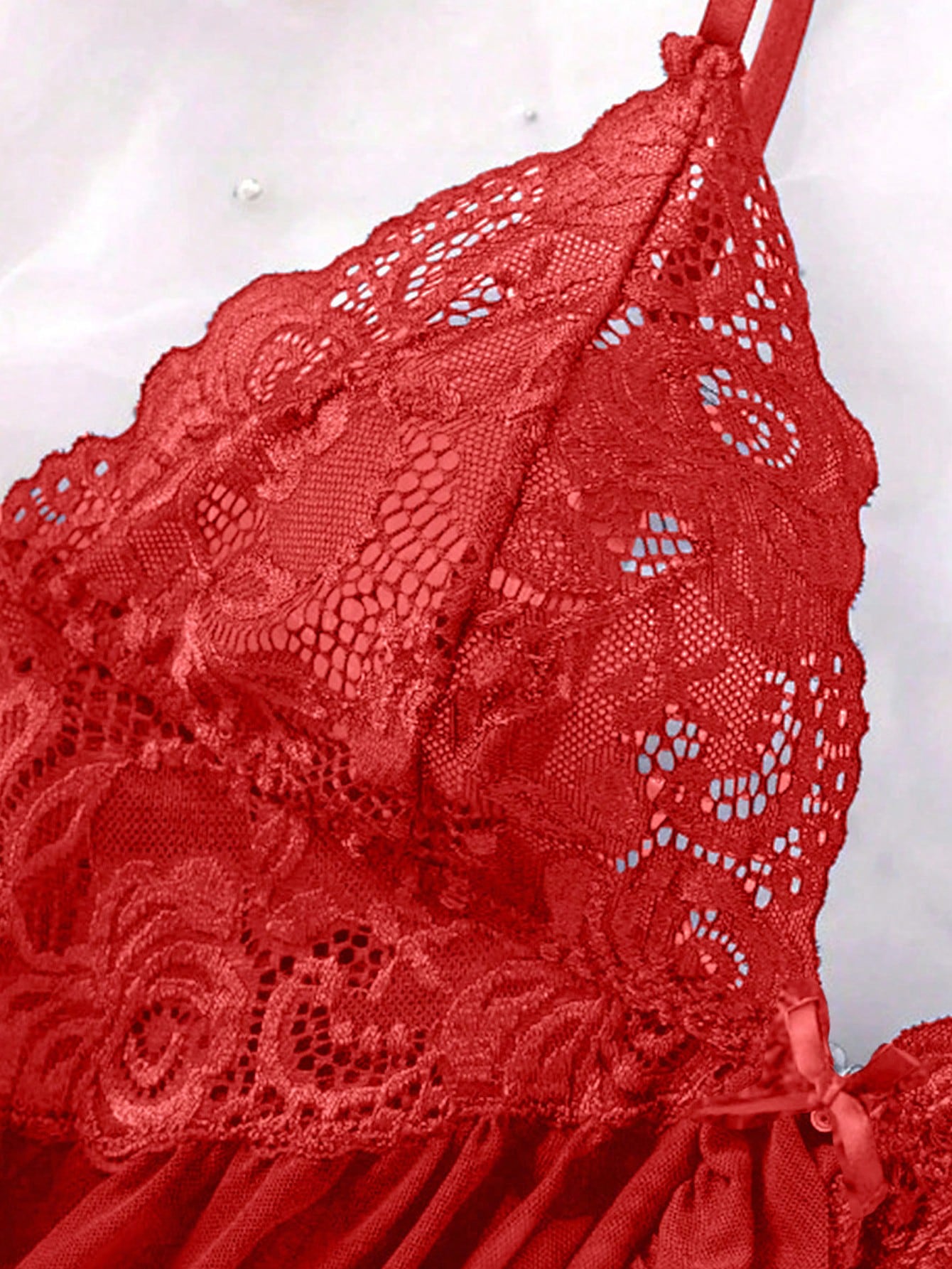 3pcs/Set Women Sexy Deep V Lace Lotus Lingerie Set, Versatile Sexy Sleepwear For Bedroom, Bathroom, Party