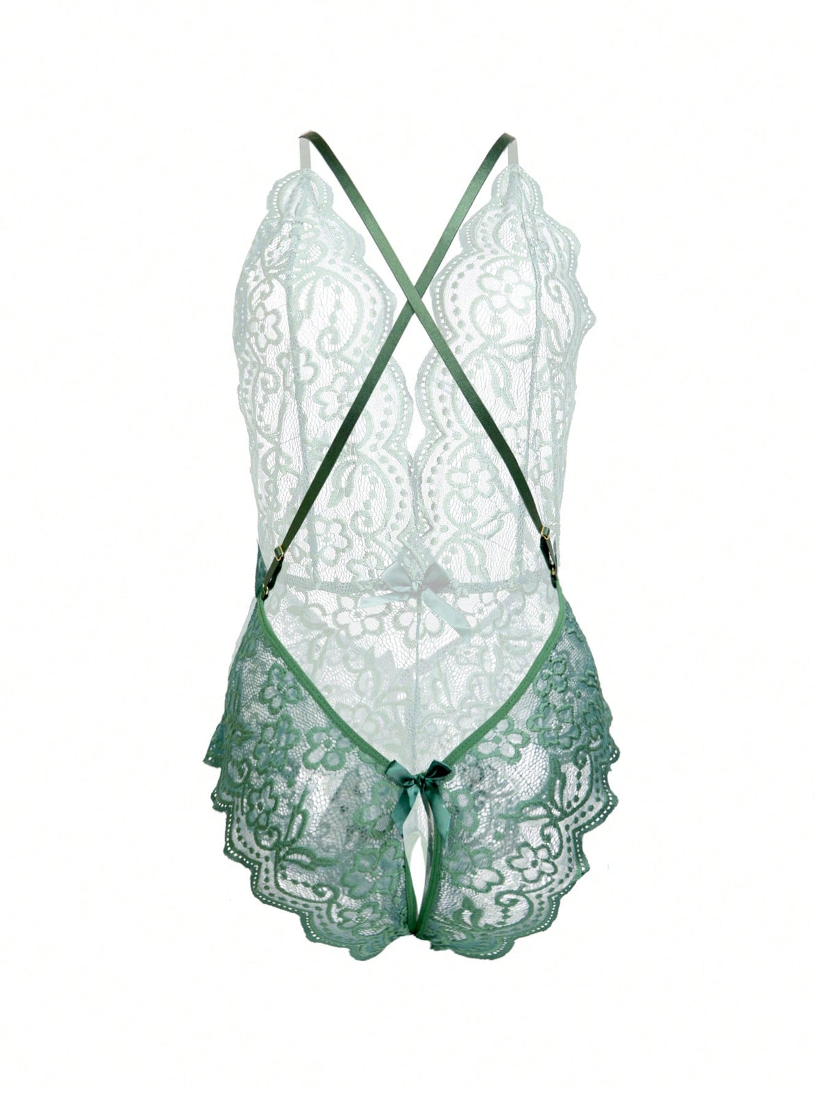 1pc Sexy Halter Neck Lace Bodysuit With Backless Design For Rave
