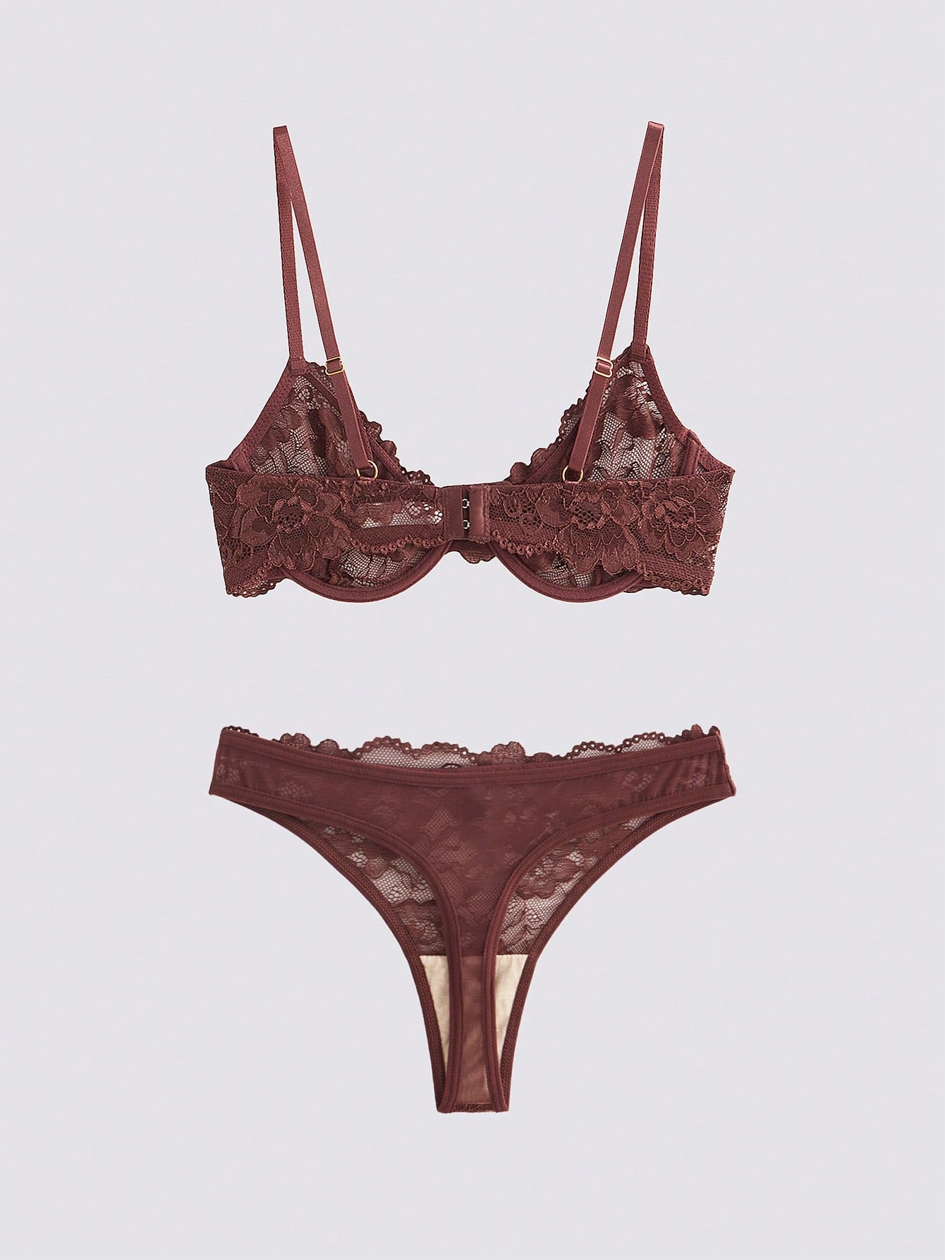 1pc Women Solid Color Lace Wireless Bra Setfor Summerfor Summer