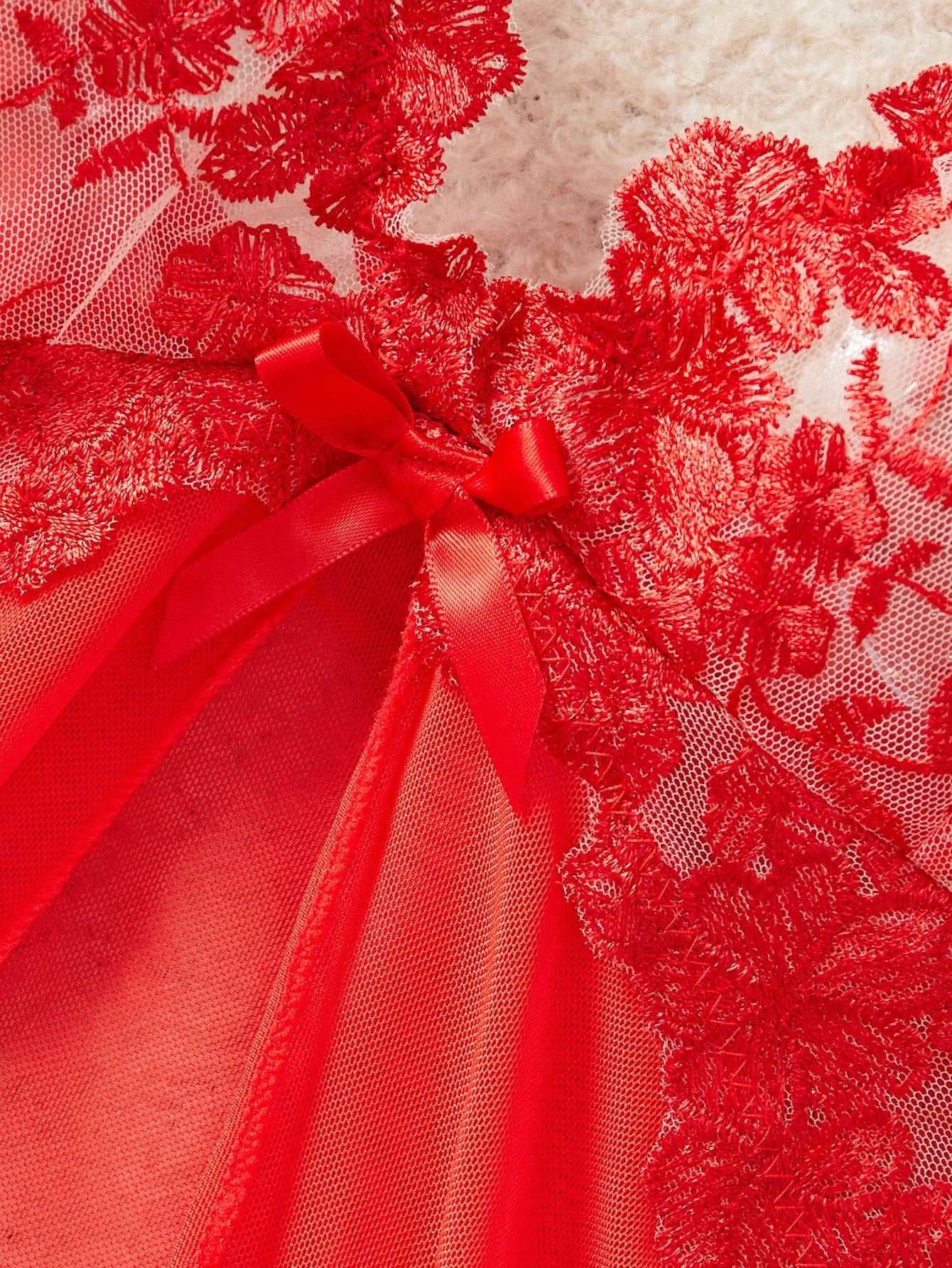 Kawaii Explore The Enchanting Middle East! Light Purple Embroidered Sheer Nightgown, Lightly Wraps Your Alluring Figure, Sexy Asymmetric/Asymmetrical Embroidered Thong