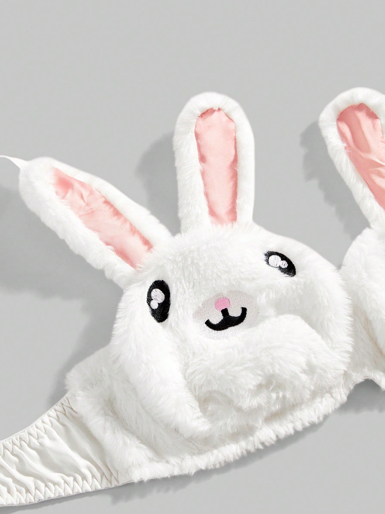 Kawaii Cute Bunny Embroidery Plush Wireless Bra And Panty Set