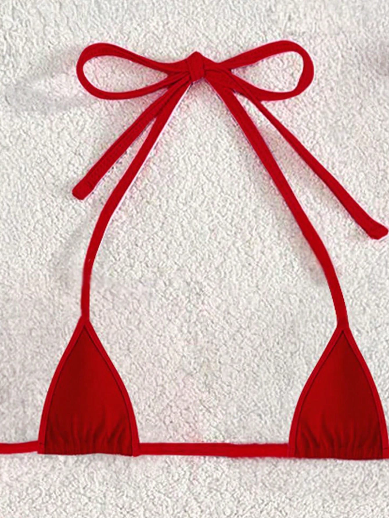 Sexy Lingerie Erotic Set Mini Triangle Halter Tie Bikini Bra And Thong Stripper Outfit Red And Black Contrast Cow Print Women's 2026 Spring/Summer New Valentine's Day Beach Party Wedding Vacation Sexy Matching Piece