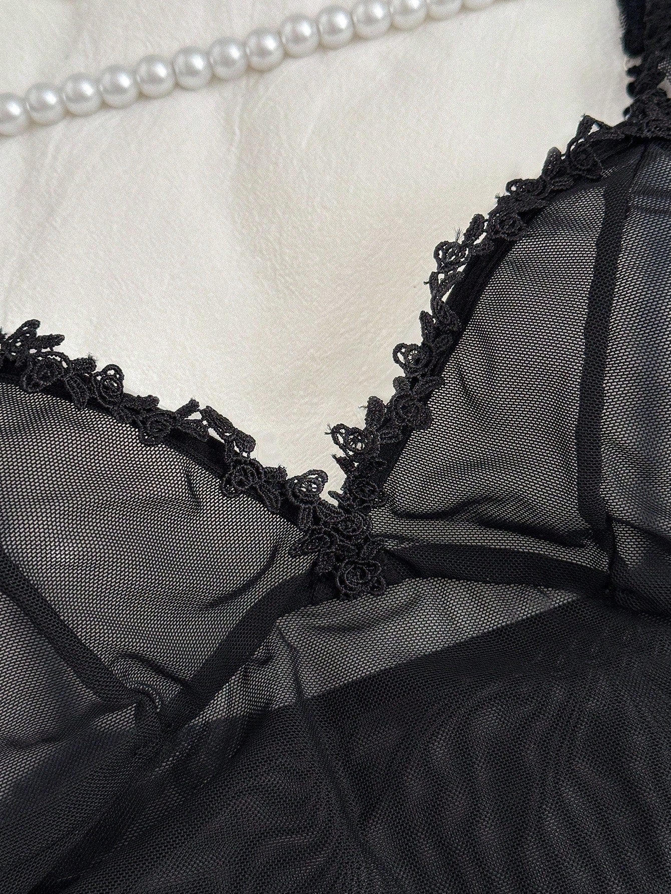2pcs Set Sheer Ruffle Asymmetrical Hem Mini Dress, Going Out Sheer Lingerie Set