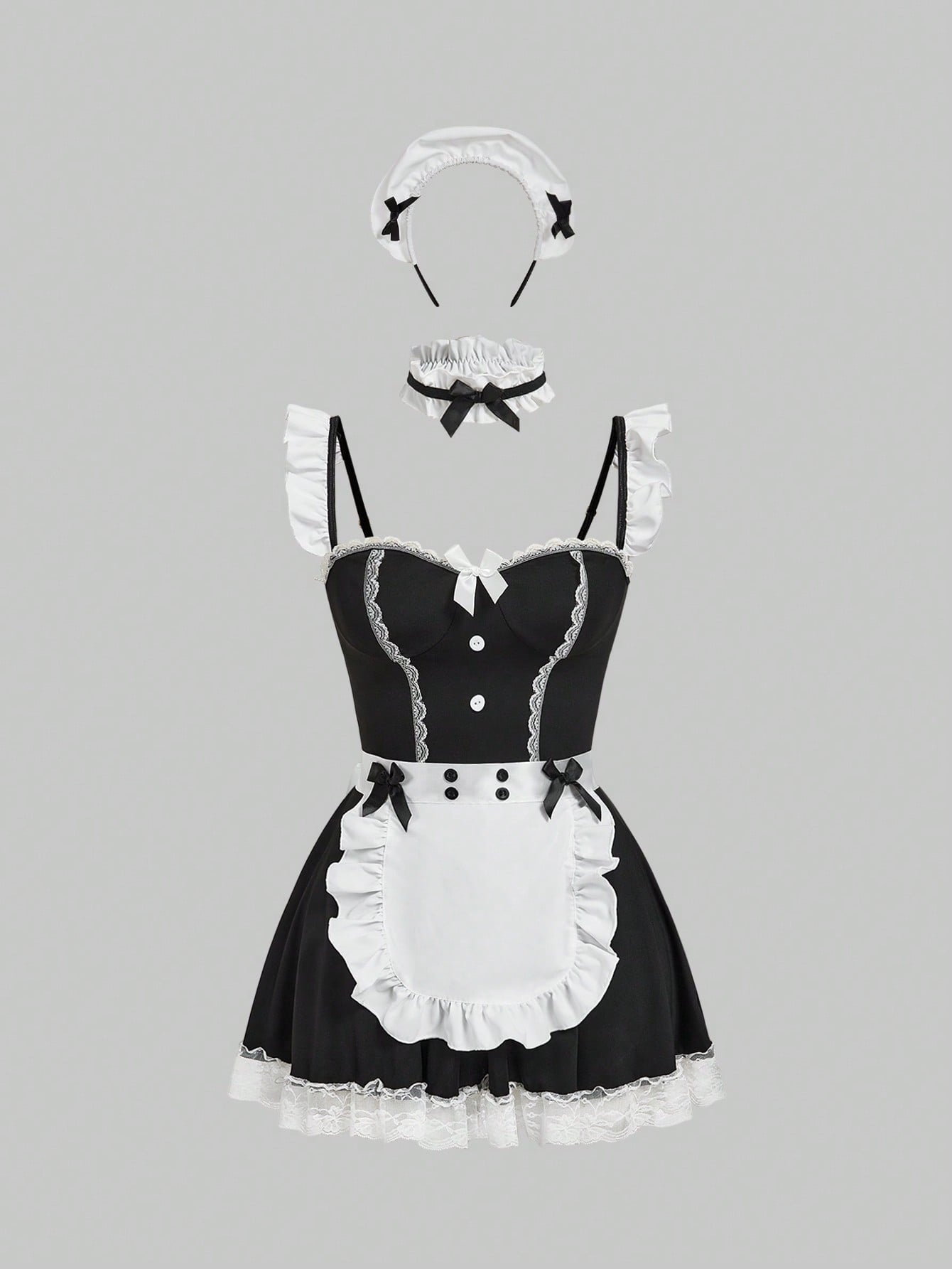 Dark Gothic Role-Playing Maid Sexy Lingerie Set