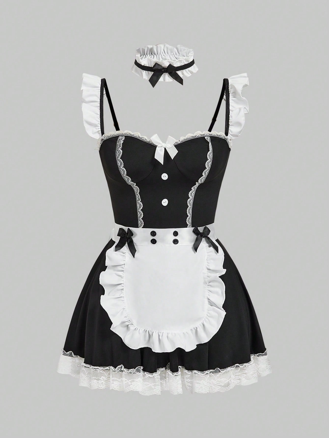 Dark Gothic Role-Playing Maid Sexy Lingerie Set