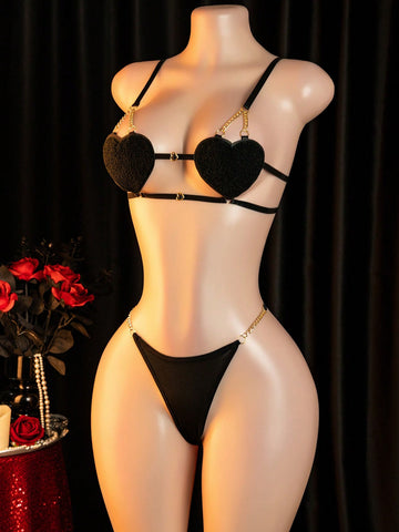 Sexy Lingerie, Hollow Design Sleepwear Set, Women's Seductive Lingerie Set, Alluring Bedroom Attire, Passionate Combat Outfit