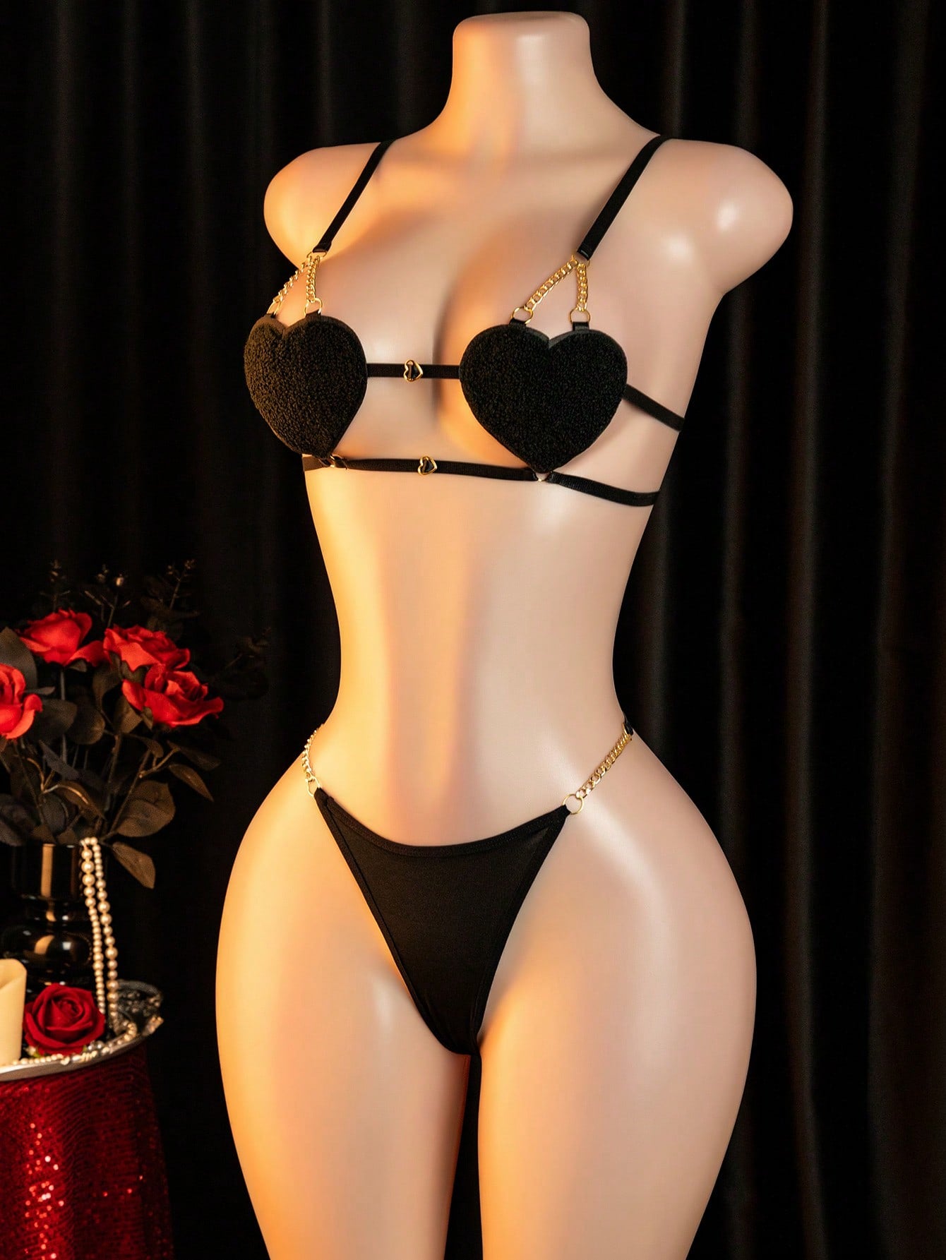 Sexy Lingerie, Hollow Design Sleepwear Set, Women's Seductive Lingerie Set, Alluring Bedroom Attire, Passionate Combat Outfit