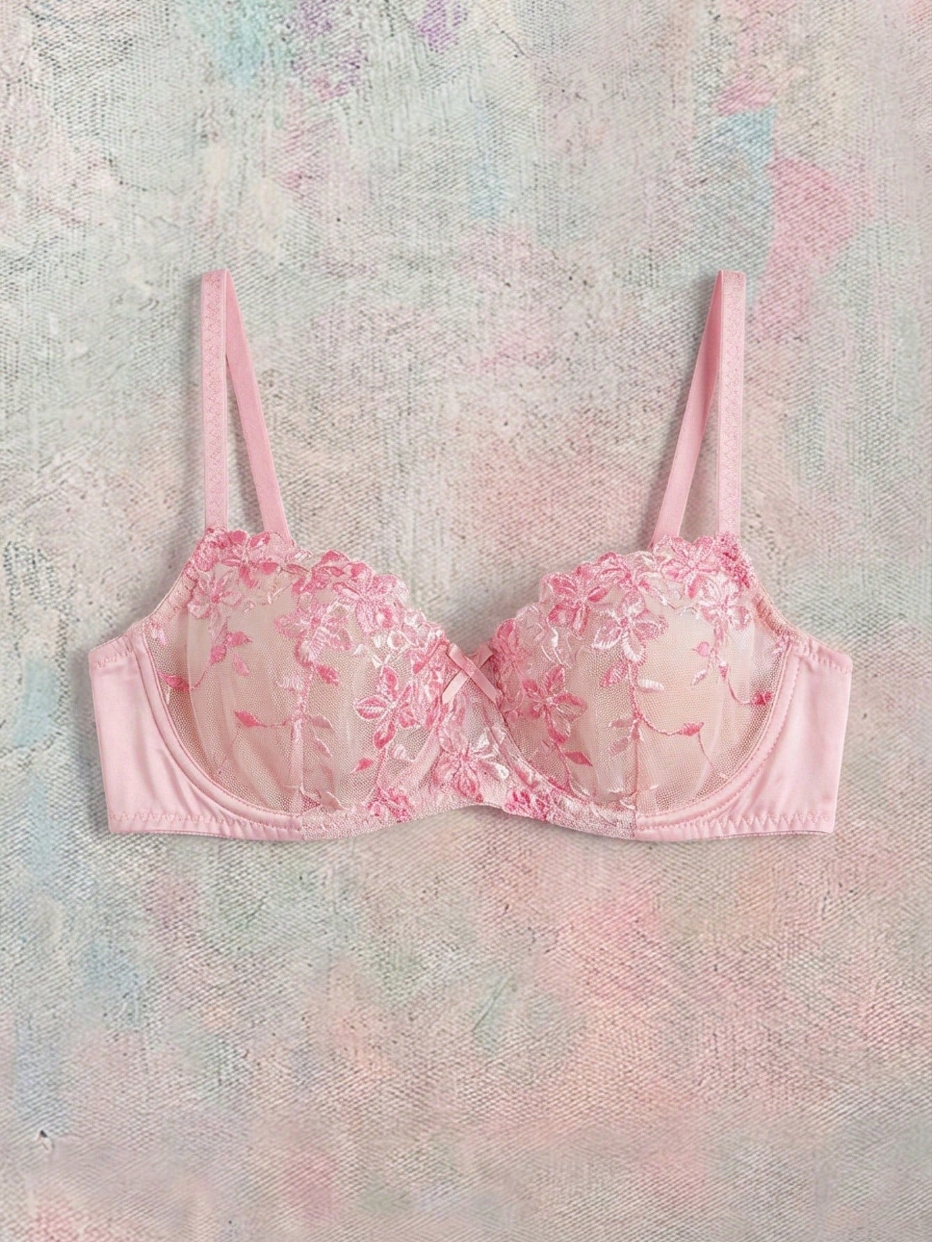 2 Pieces Romantic Pink Women Underwire Bra And Panty Set, Sexy Lingerie