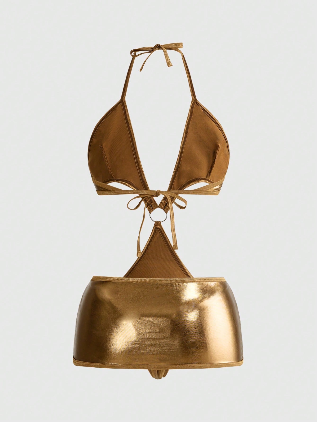 Avant Sexy Fashionable Holo Coated Fabric Lingerie Set