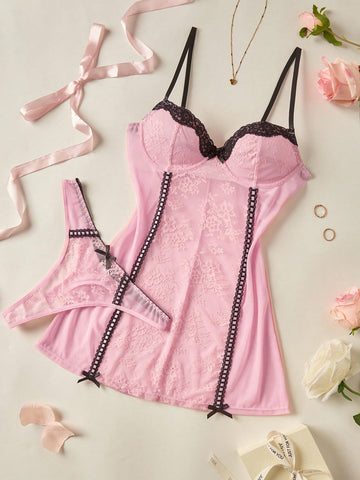 Spicy Aura Lace Splice Lingerie Dress For Going Out