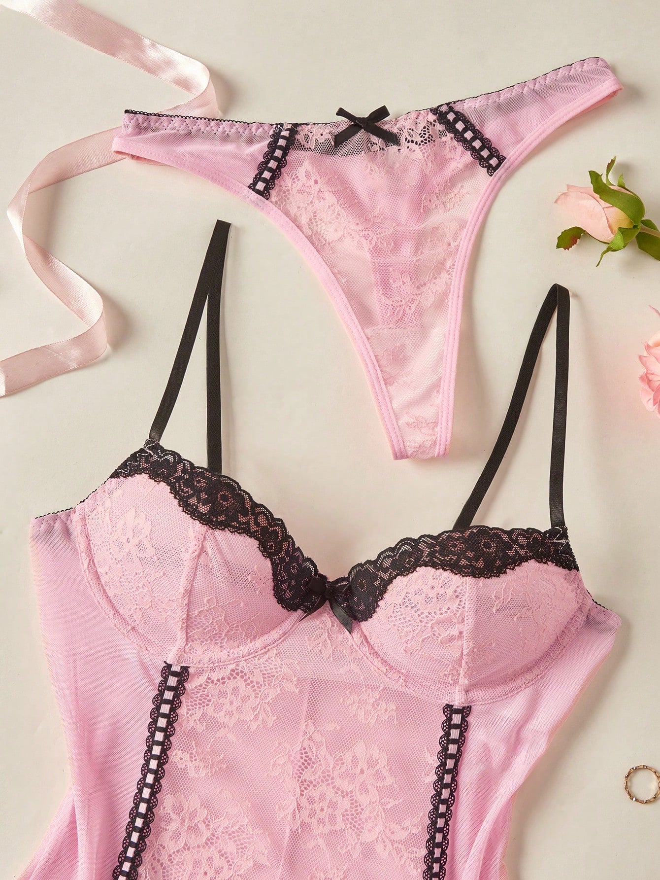 Spicy Aura Lace Splice Lingerie Dress For Going Out