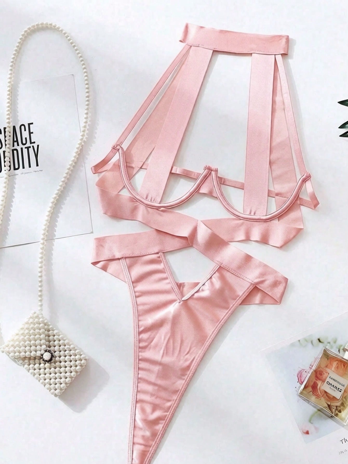 Intricate Bondage Criss-Cross Sexy Lingerie, Women's Sexy Sleepwear, Sexy Robe, Babydoll Underwear