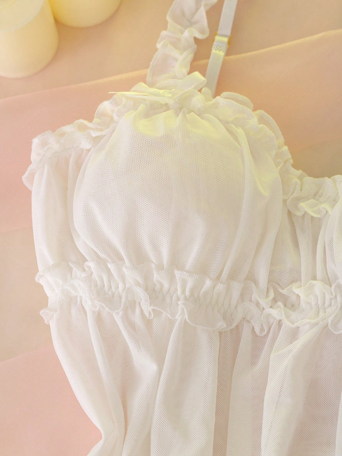 Women's Sheer Mesh Spaghetti Strap Nightgown, Sexy Lingerie