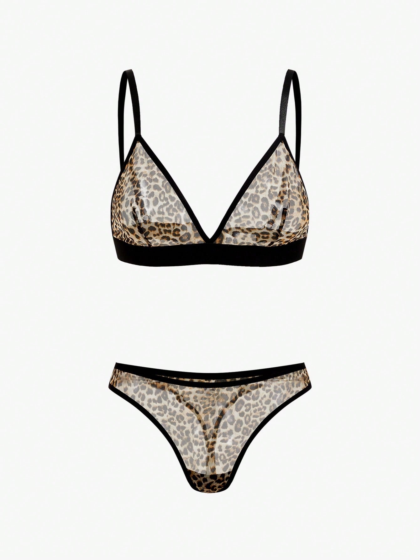 Floral Print Mesh Bra & Panty Lingerie Setfor Summerfor Summer