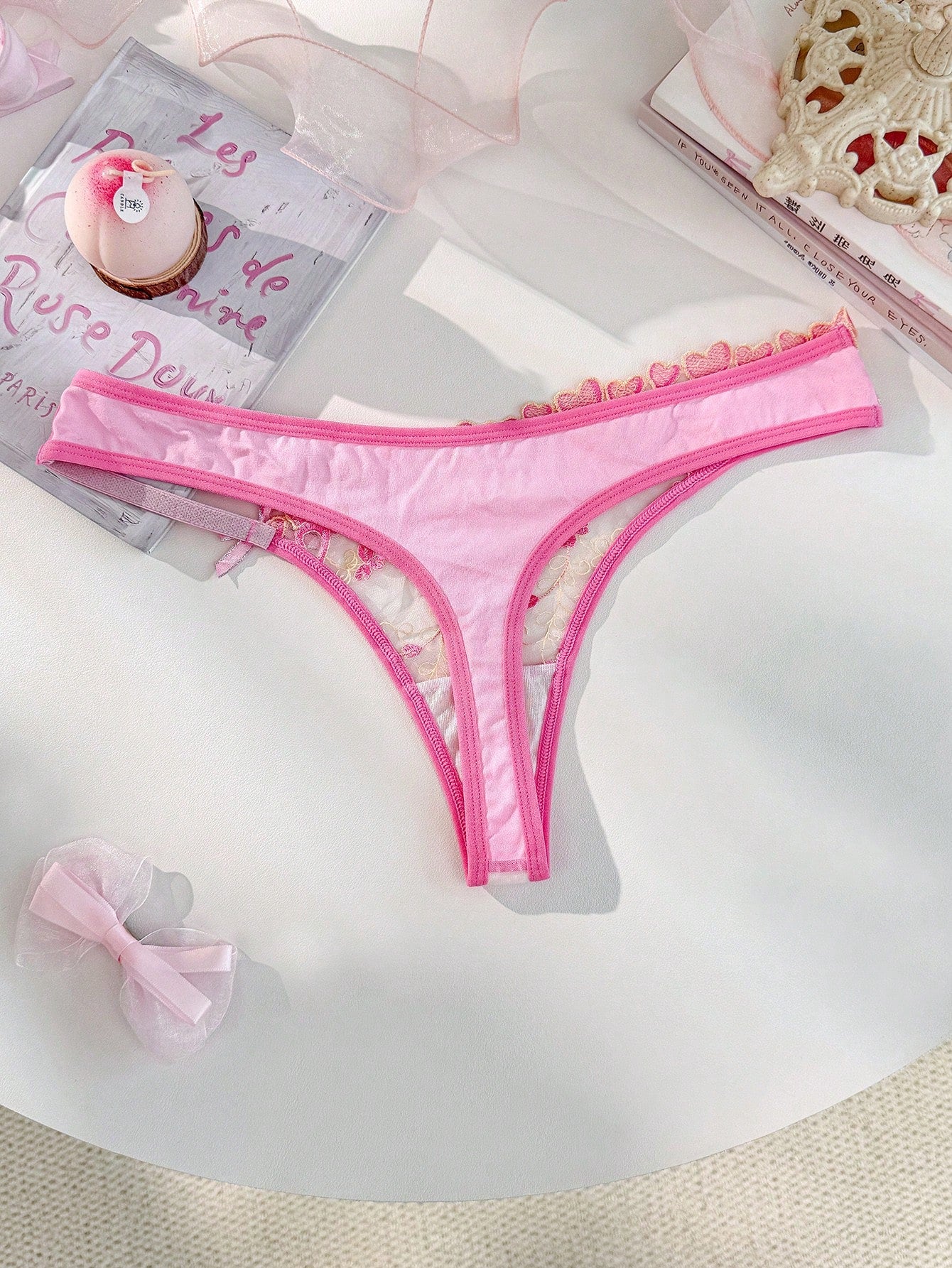 Women's Heart-Shaped Bow Comfortable Panties