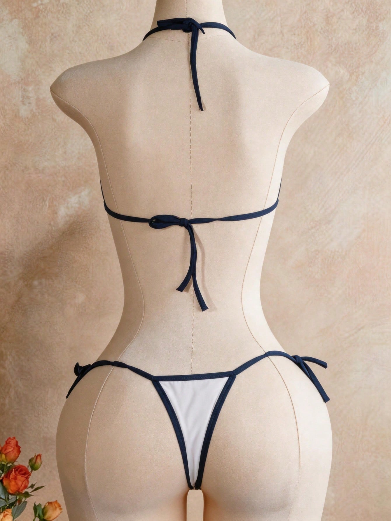 Sexy Lingerie Erotic Set Mini Triangle Halter Tie Bikini Bra And Thong Stripper Outfit Red And Black Contrast Cow Print Women's 2026 Spring/Summer New Valentine's Day Beach Party Wedding Vacation Sexy Matching Piece