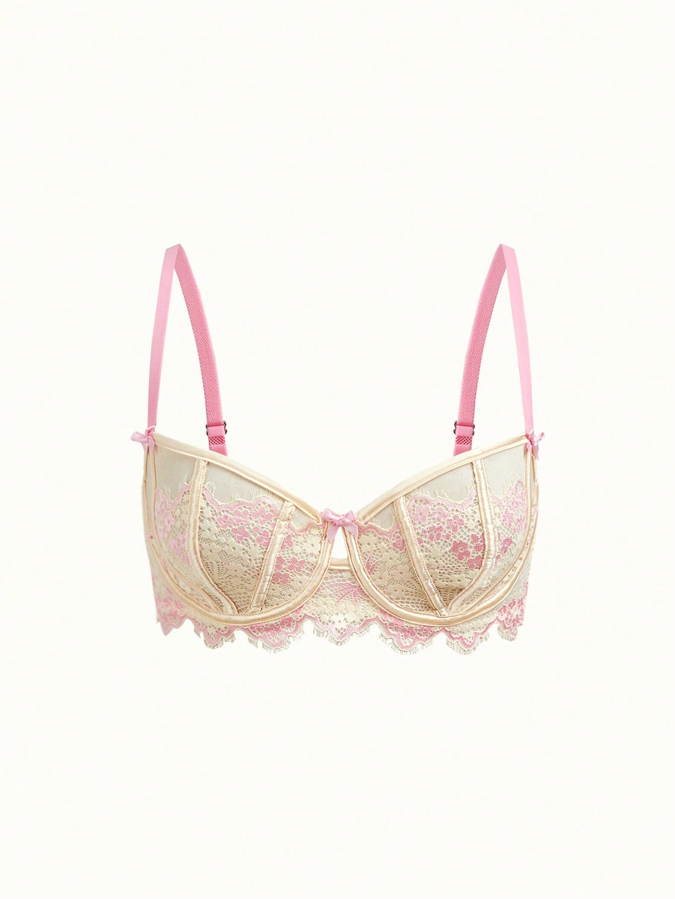 Sweet & Cute Dual-Tone Lace Wireless Bra