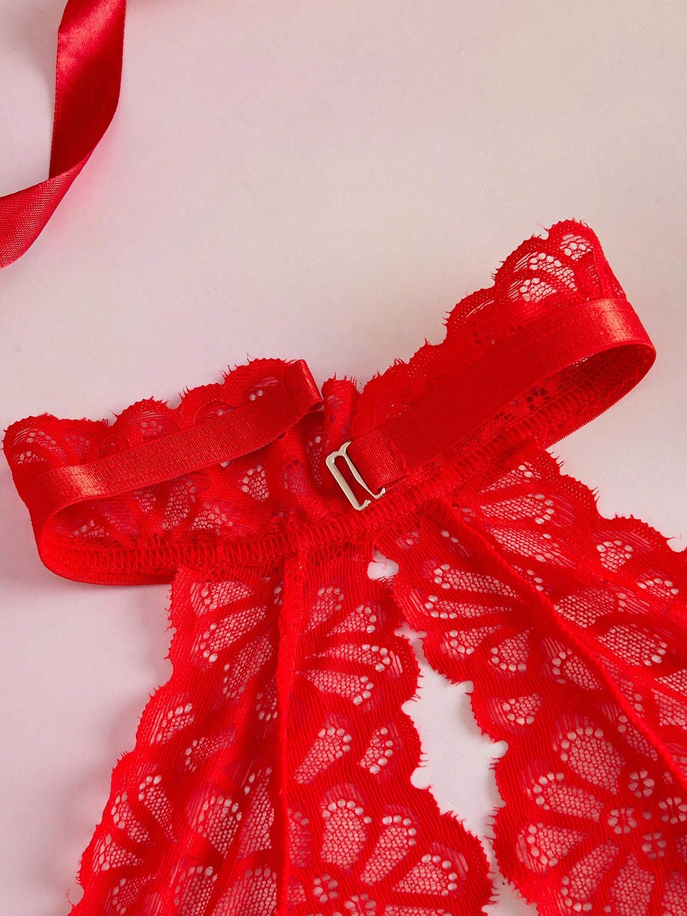 Women's Floral Lace Hollow-Out Halter Sexy Bodysuit