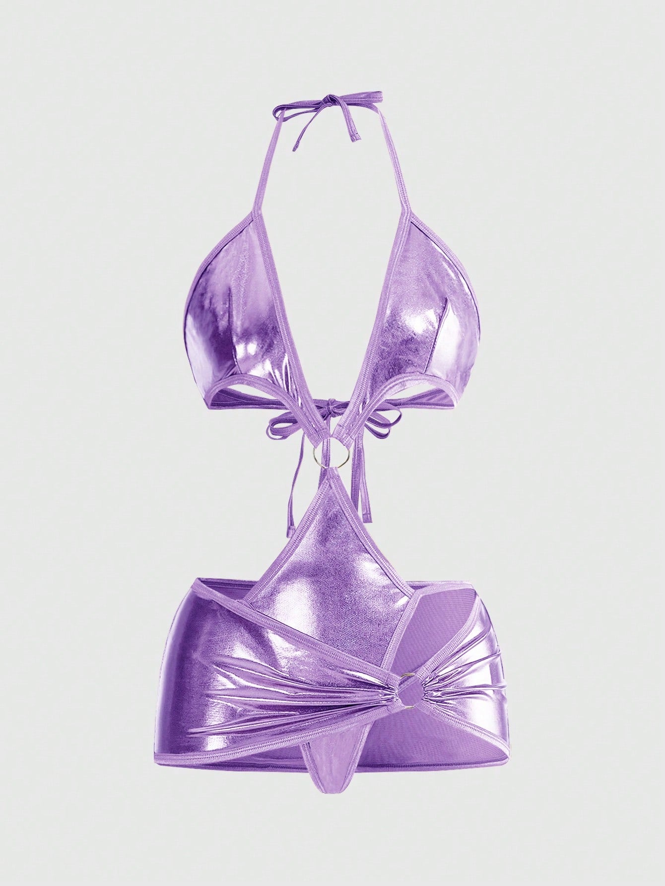 Avant Sexy Fashionable Holo Coated Fabric Lingerie Set