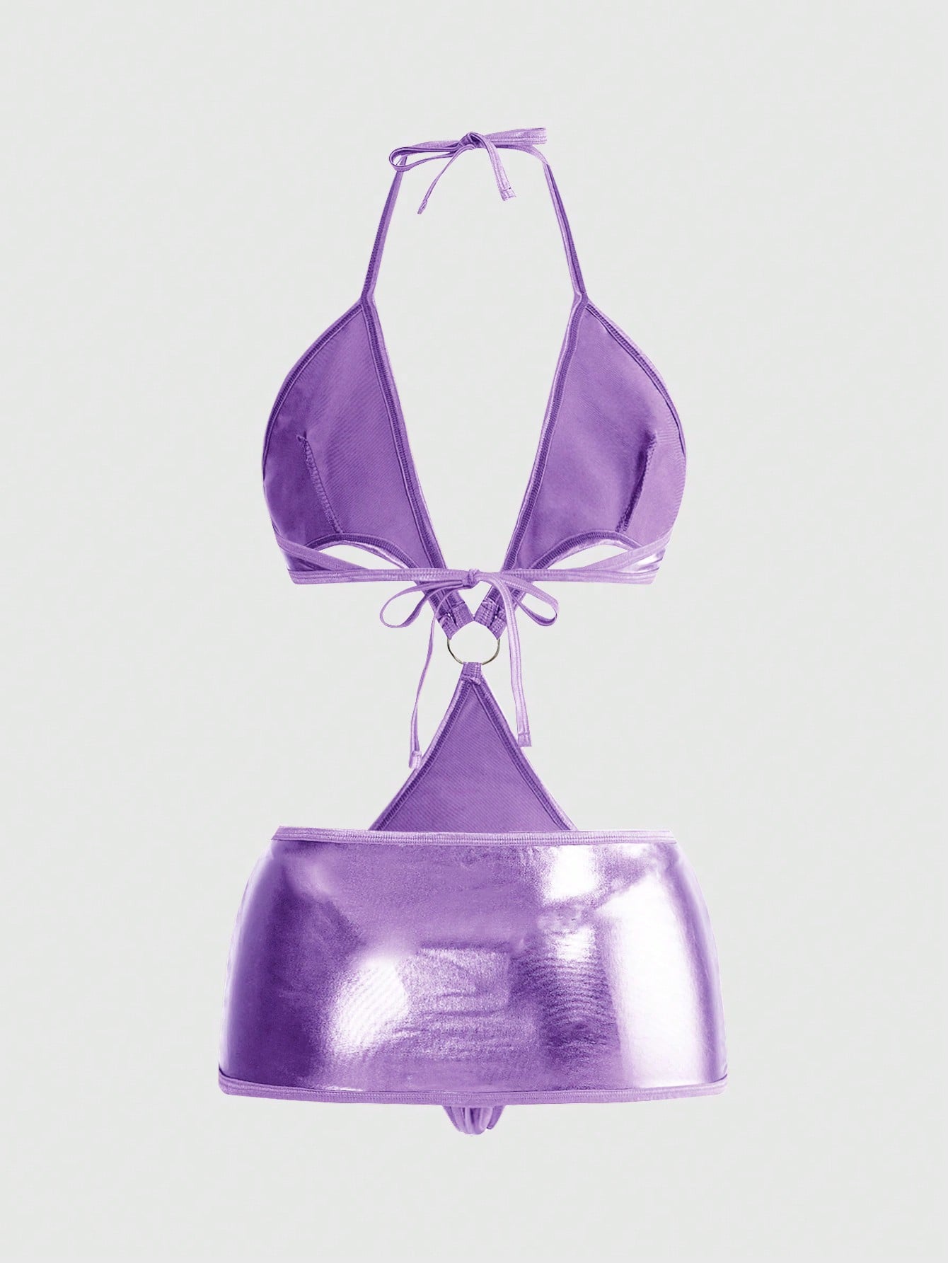 Avant Sexy Fashionable Holo Coated Fabric Lingerie Set