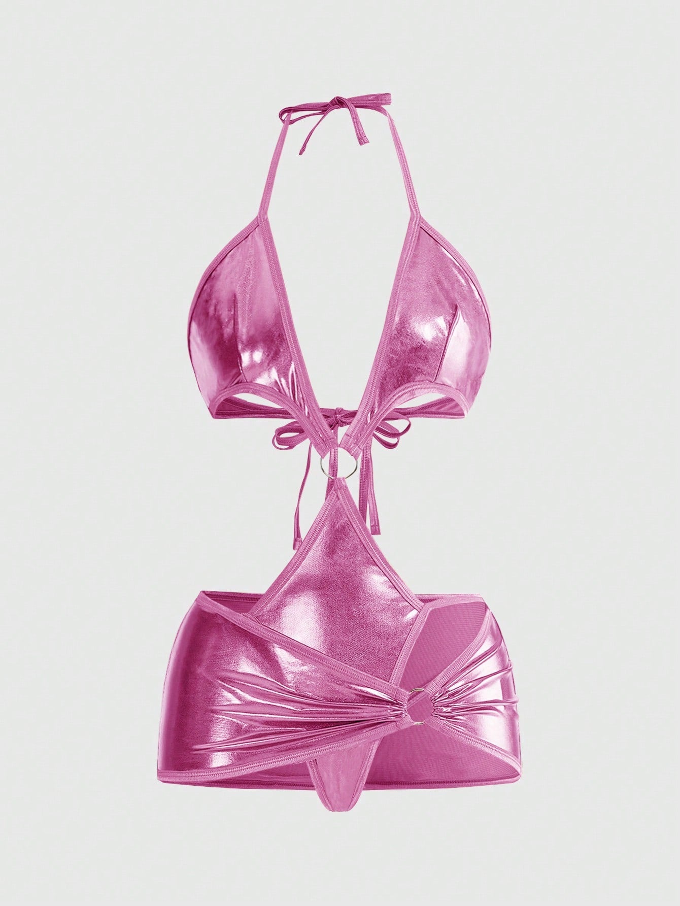 Avant Sexy Fashionable Holo Coated Fabric Lingerie Set