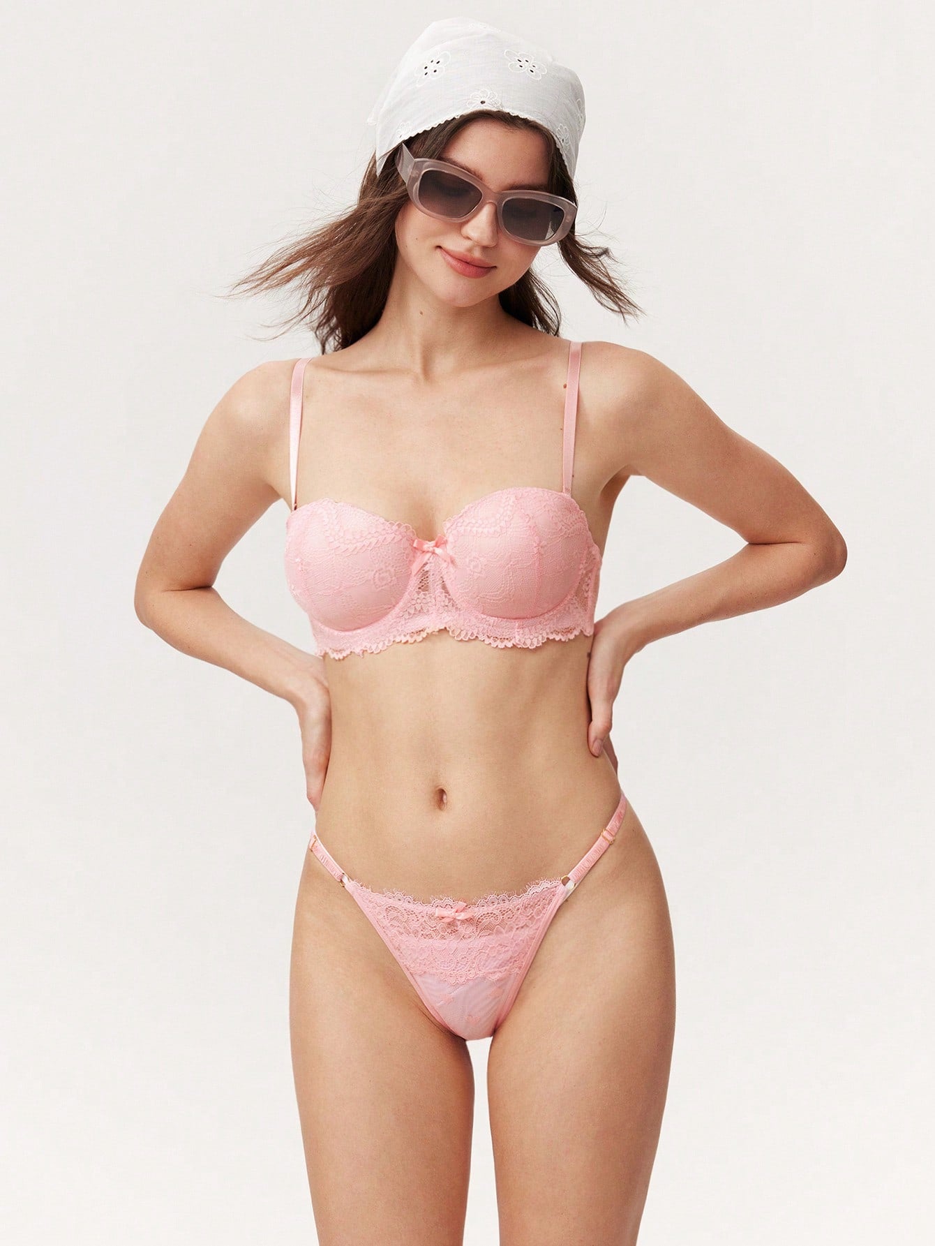 Pink Women's Underwear Set, Bra With Underwire And Lace Thong Panty Lace Bra Set Lingerie Sets For Women Bras And Underwear Set Lace Underwear Set Bra Sets For Women