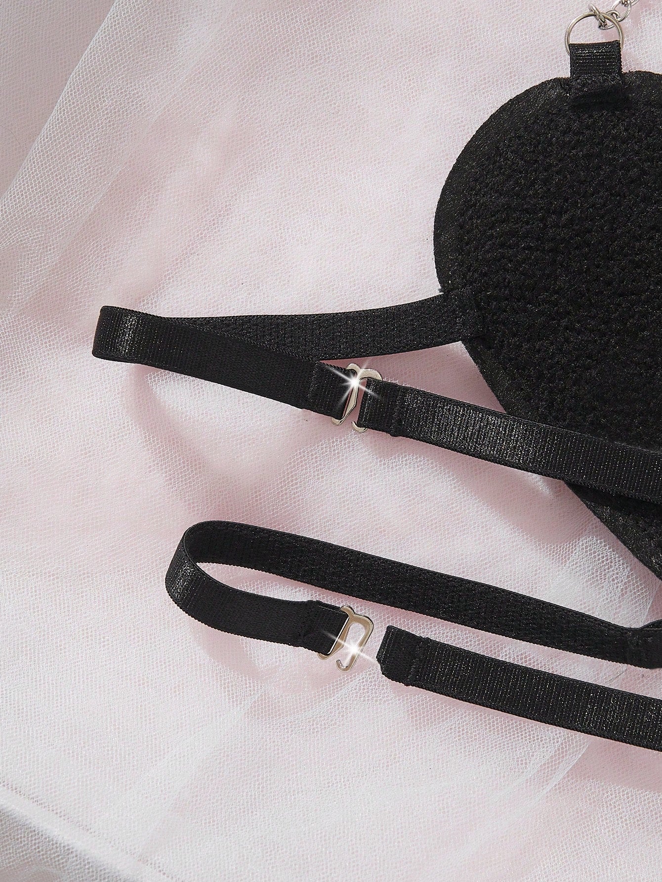 Sexy Lingerie Heart-Shaped Cup Chain Decor Women's Fun Sexy Backless Lingerie Set