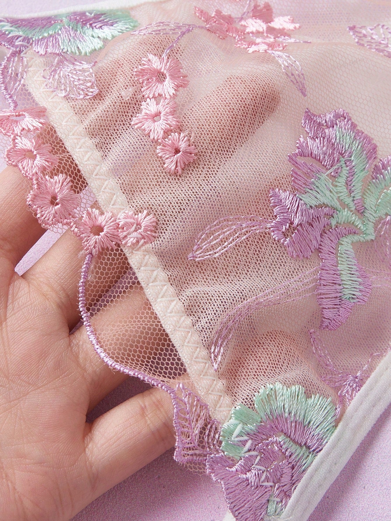 Floral Embroidery Sexy Romantic Women's Thong Summer