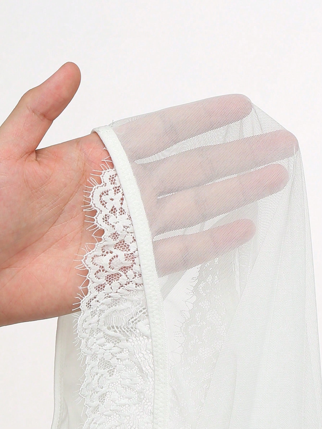 White Lace Solid Color Floral Sheer Sexy Skin-Friendly Body-Hugging Mesh Patchwork Backless Lace Patchwork Bedroom Party Outfit Lingerie Bodysuit For Women