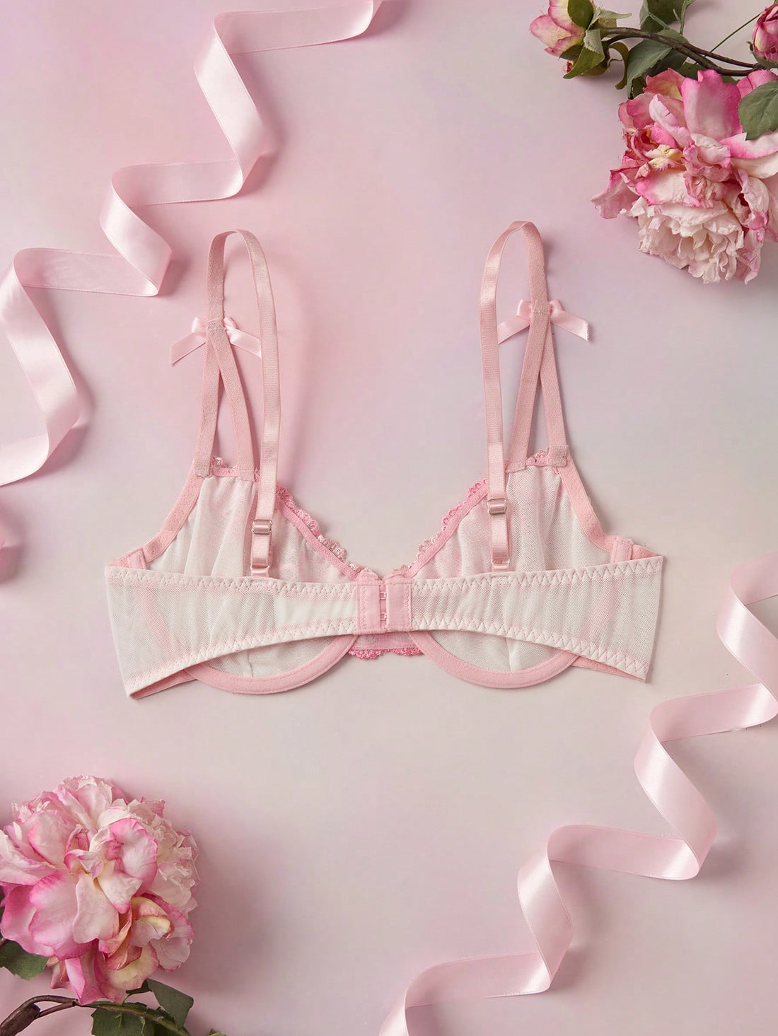 Romantic Pastoral Embroidery Underwire Single Piece Women's Bra