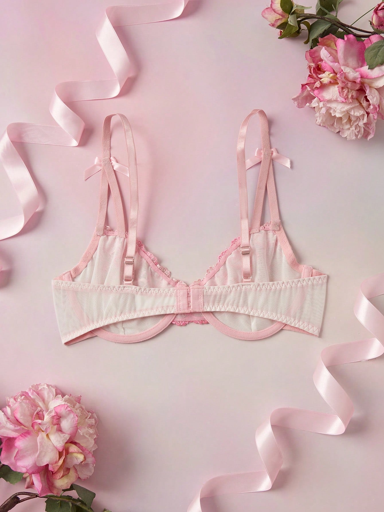 Romantic Pastoral Embroidery Underwire Single Piece Women's Bra