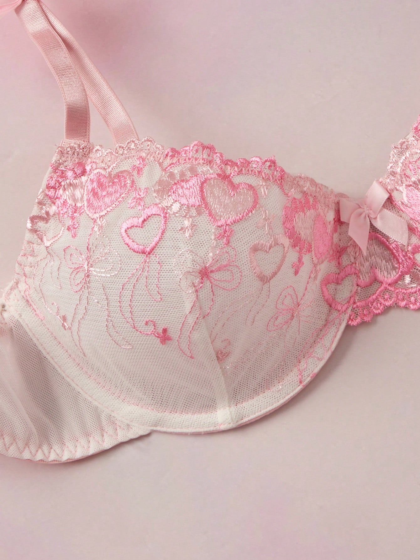 Romantic Pastoral Embroidery Underwire Single Piece Women's Bra