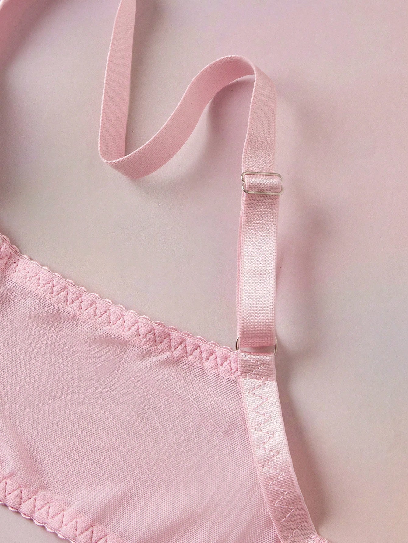 Pink Floral Embroidery Heavy Work Underwire Non-Molded Cup Romantic Pastoral Sheer Sexy Elegant Plus Size Bra & Wireless Bra