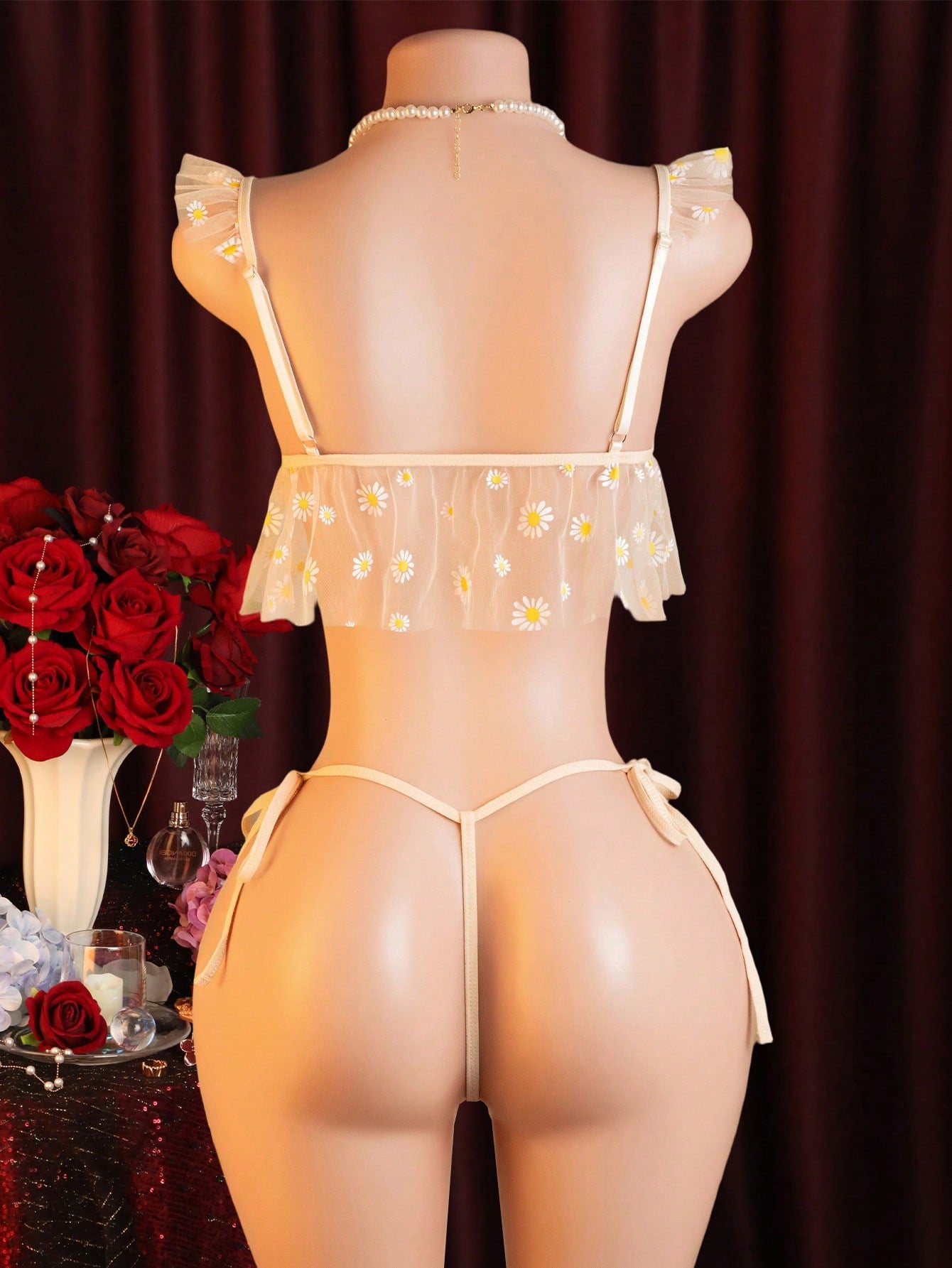 2pcs Sexy Lace Lingerie Set: Top + Panty, Women's Underwear & Sleepwear