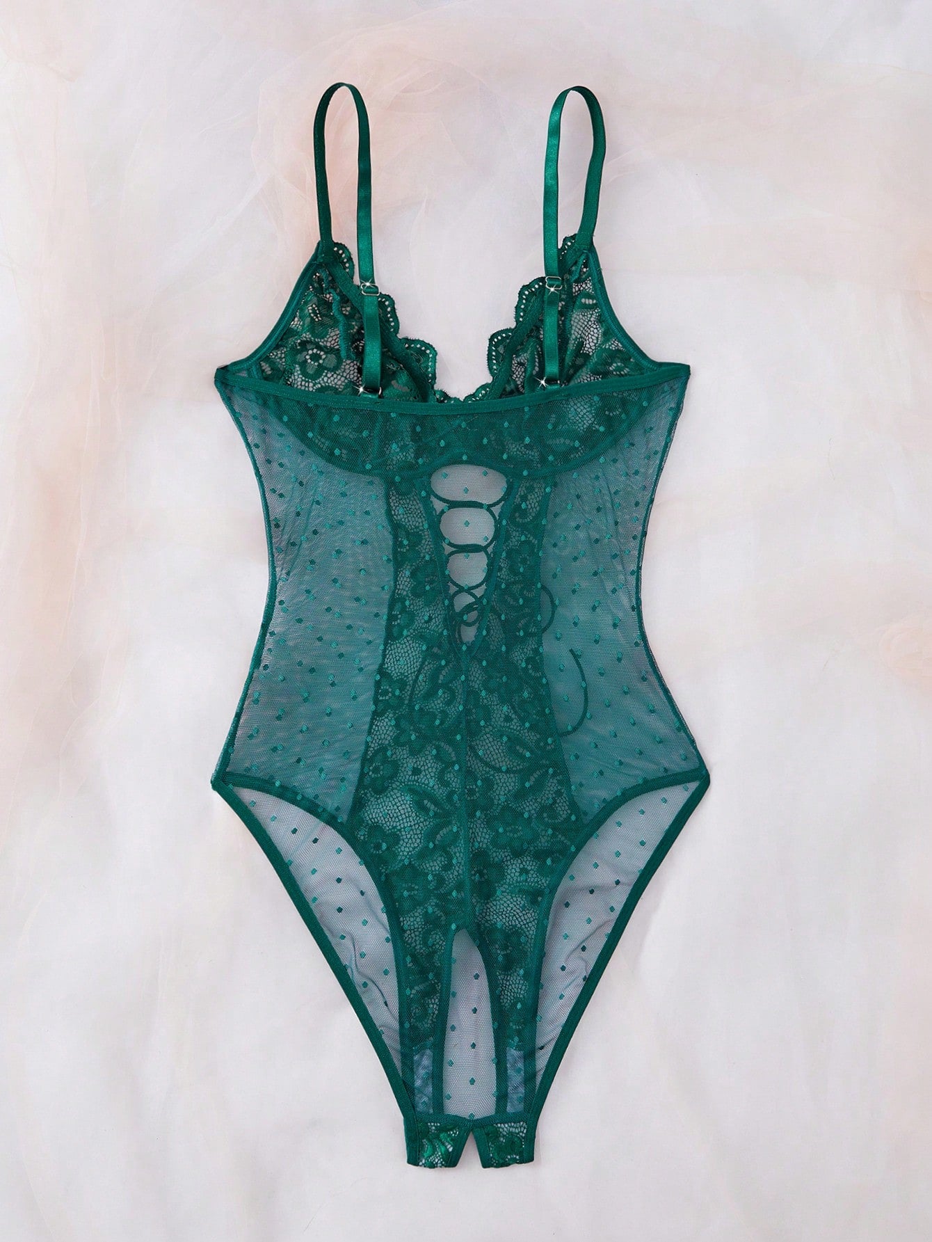 Lace and Mesh Bodysuit for Lingerie