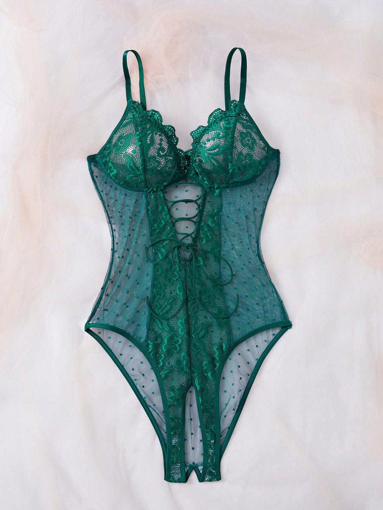 Lace and Mesh Bodysuit for Lingerie