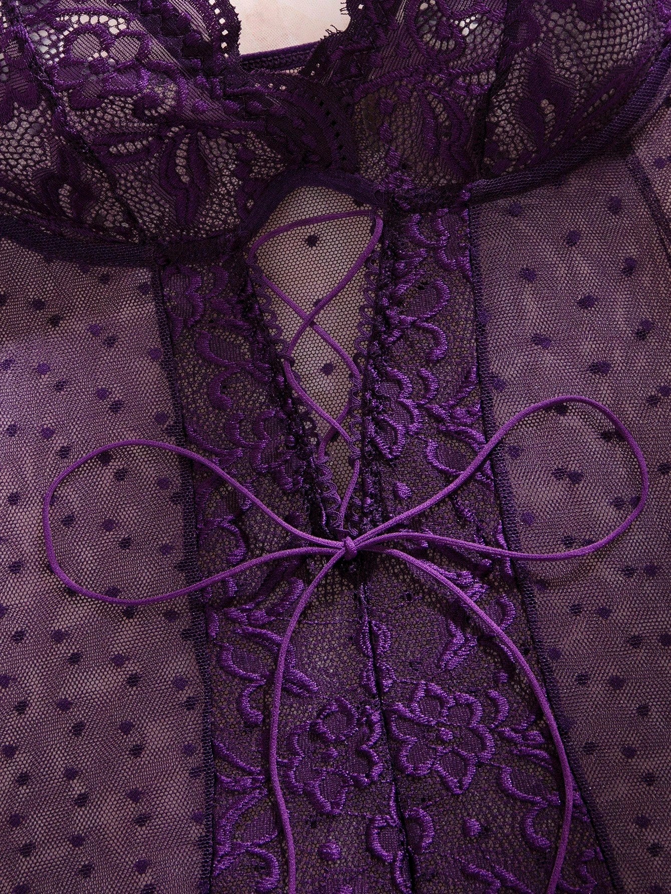 Lace and Mesh Bodysuit for Lingerie